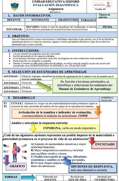 Instrumento de evaluación diagnóstica